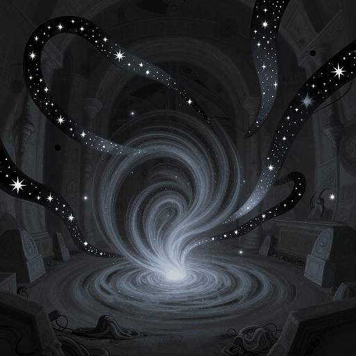 Void-Weaver Conjuring a Swirling Vortex