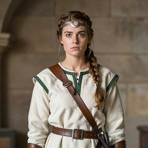 Viking Female Warrior in Medieval Attire