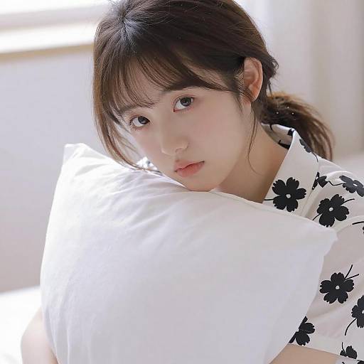 Portrait of a Young Woman with Pillow