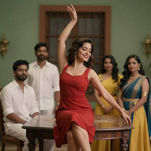 Vibrant Film Poster with Dancing Woman