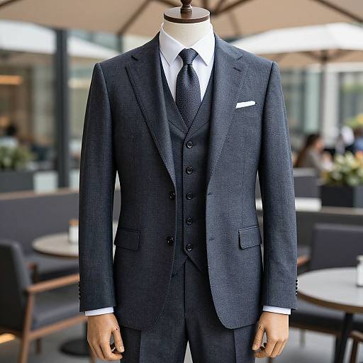 Elegant Men's Wool Blend Three-Piece Suit