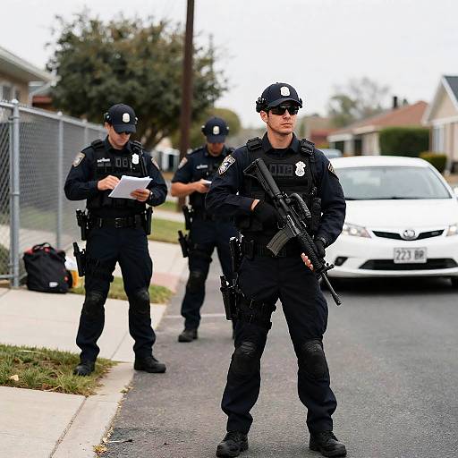 Tactical Scene with Police Officers