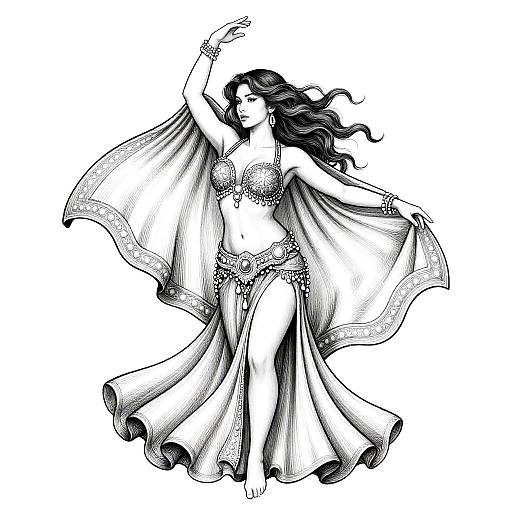 Mesmerizing Seductive Belly Dancer Silhouette