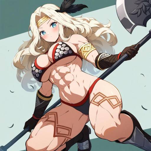 Illustration of Amazon (dragon's crown), dragon's crown in the style of Nekono rin