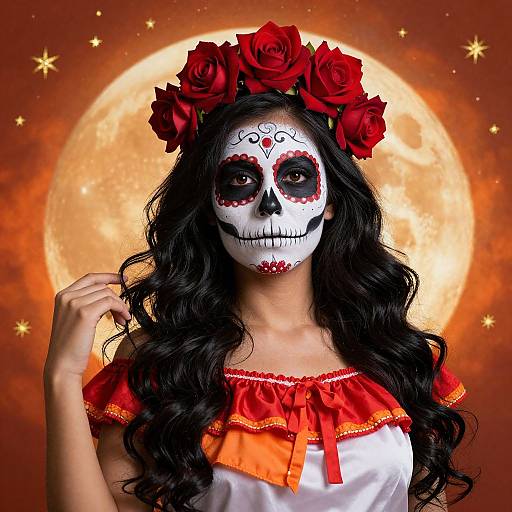 Dia de los Muertos Woman with Sugar Skull