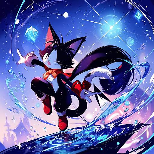 Illustration of Cait sith (ff7), final fantasy in the style of Sheya