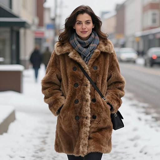 Chic Winter Fashion Portrait in Urban Setting