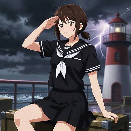Stormbound Sailor Admiral Saluting Smirk