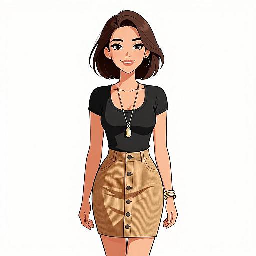 Smiling Woman in Chic Casual Outfit