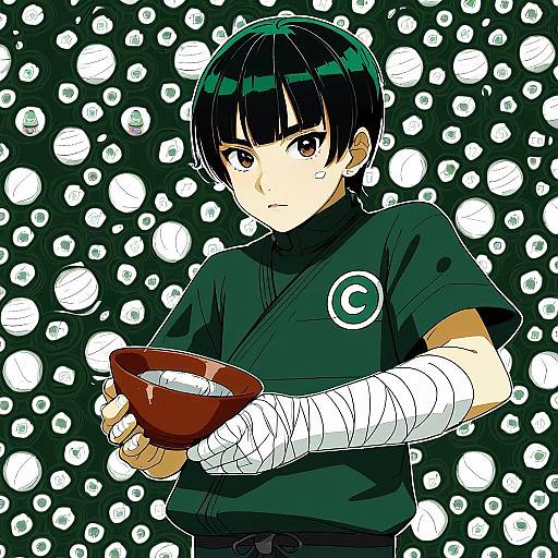 Illustration of Rock lee, naruto (series) in the style of P19