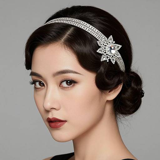 Elegant 1920s Flapper Woman Portrait