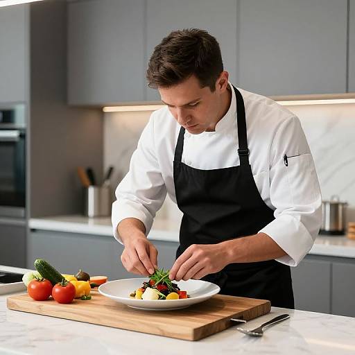 Chef Andrew Garnishing Dish Elegantly