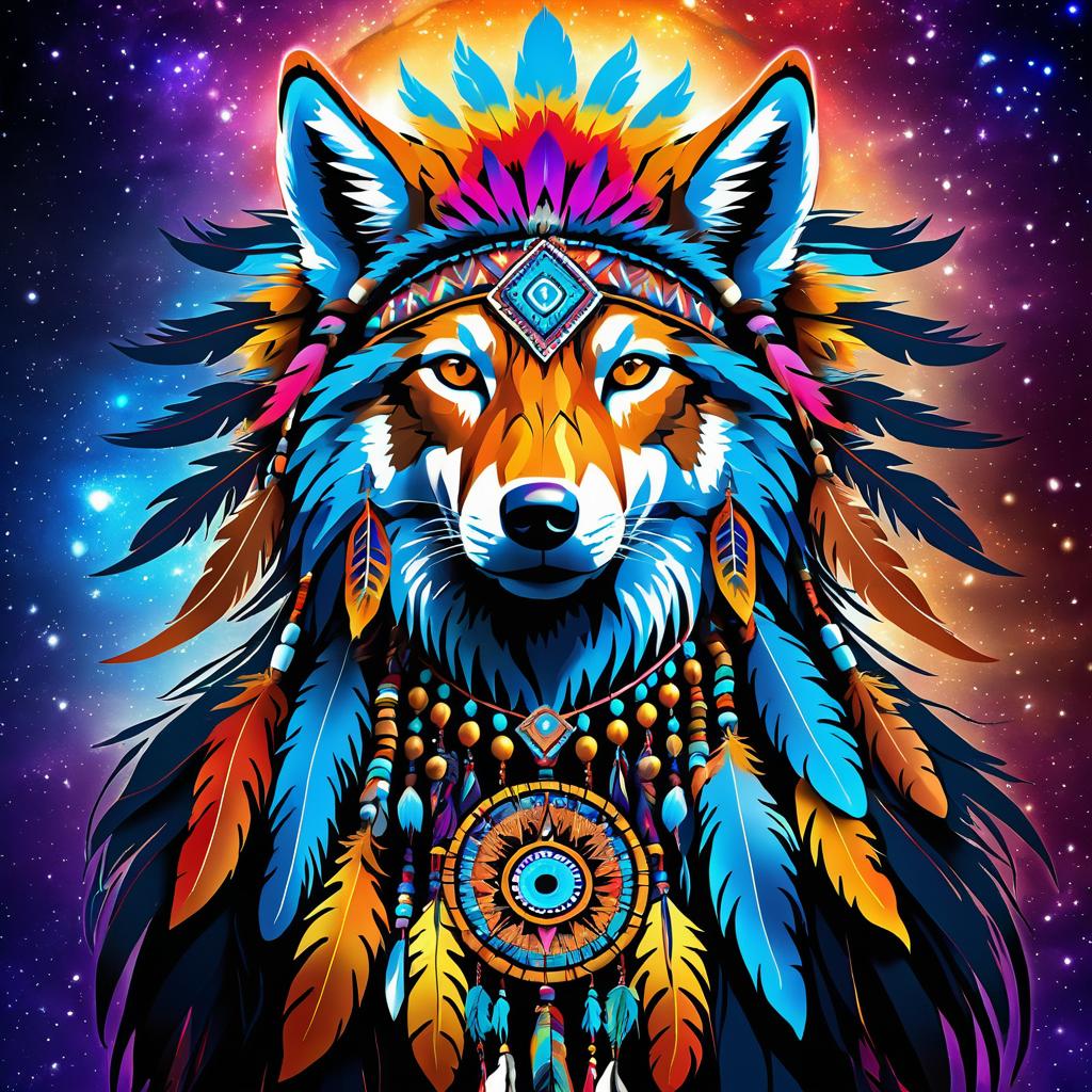 Vibrant Coyote Spirit: A Shamanic Fantasy