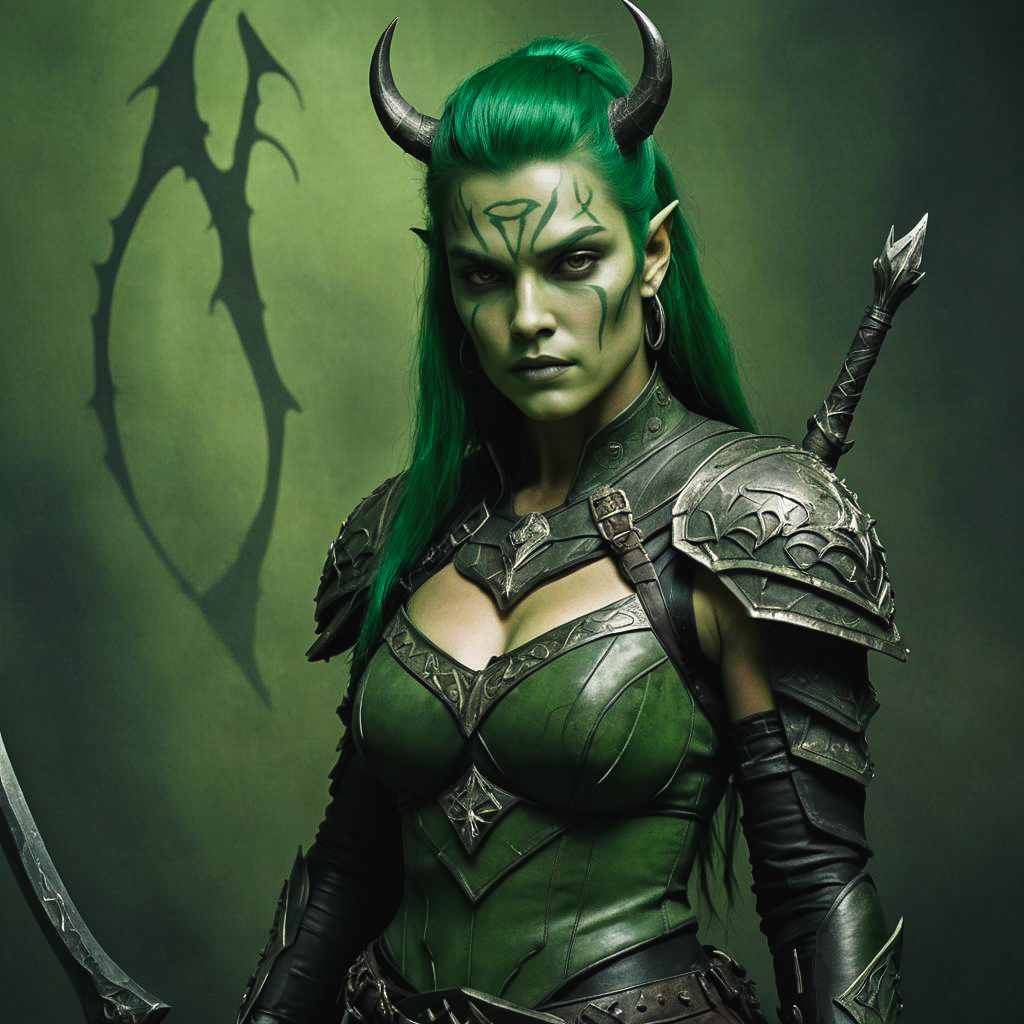 Fierce Orc Huntress in Fantasy Shoot