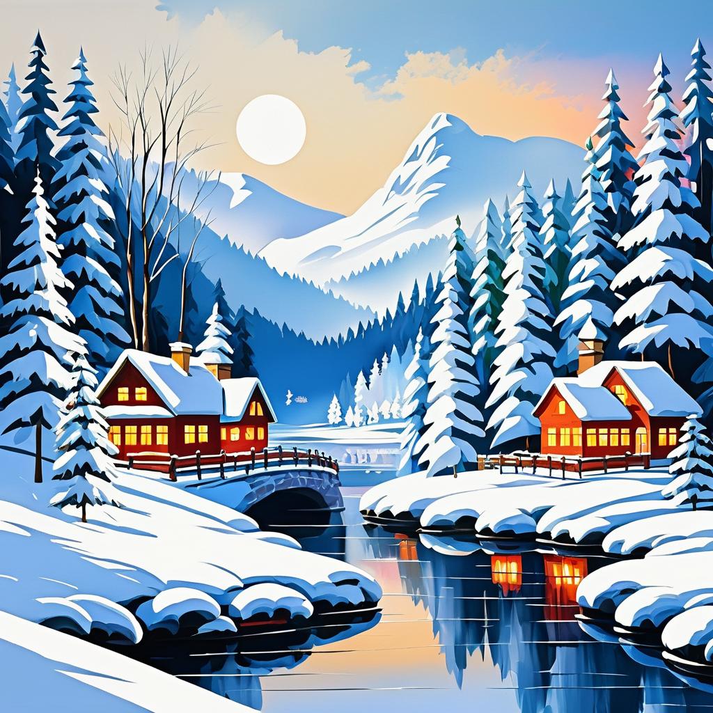 Winter Wonderland: Snowy Forest Masterpiece