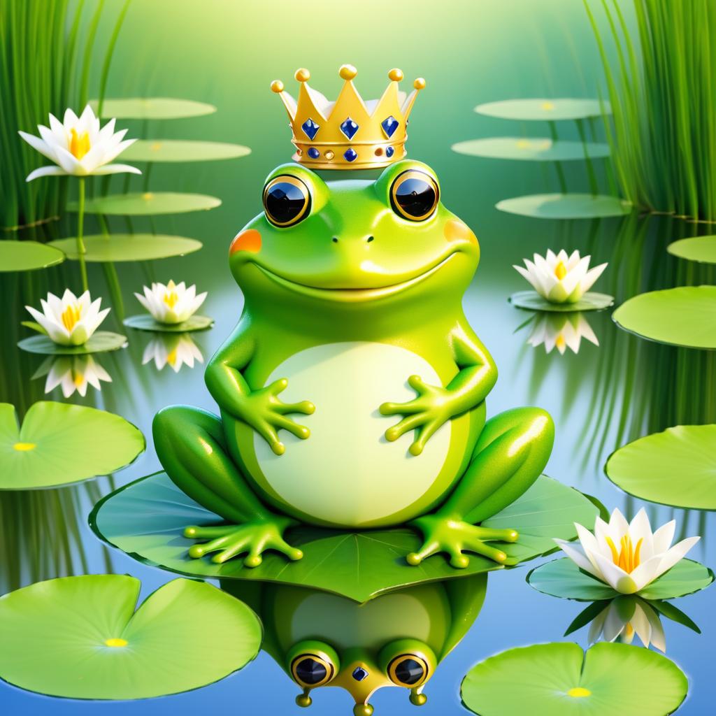 Royal Frog Serenades in Lily Pond