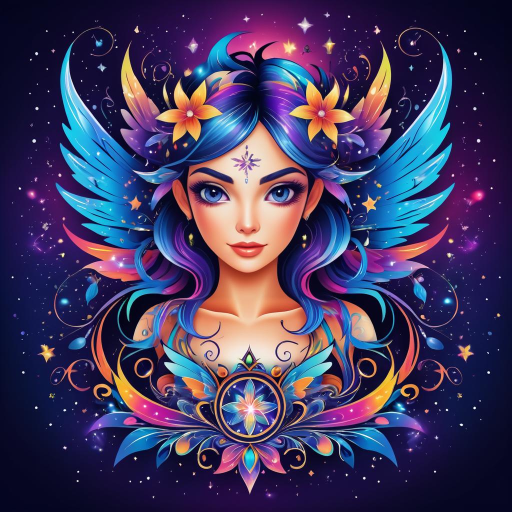 Vibrant Fairy Tattoo Logo Design