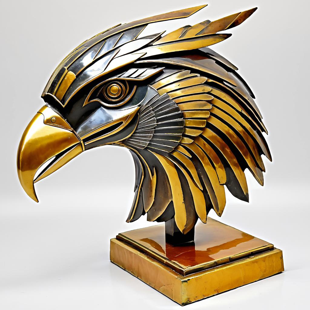 Stylized Art Deco Hawk Head Sculpture