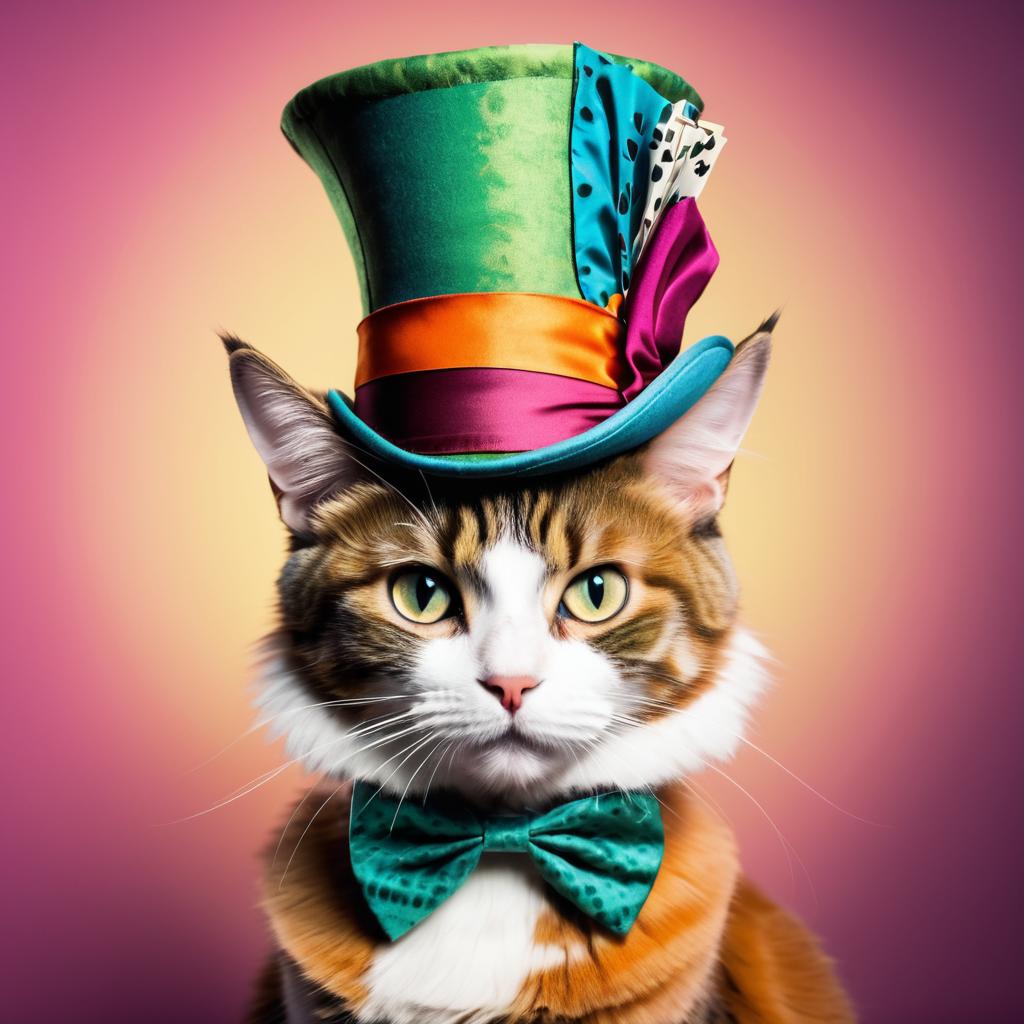 Whimsical Cat as The Mad Hatter