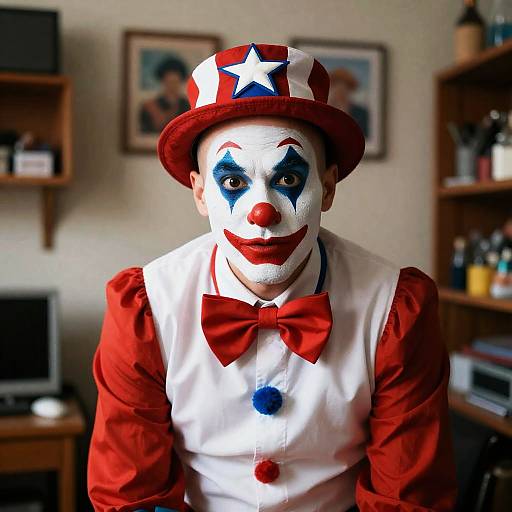 Clown Portrait in a Cluttered Room