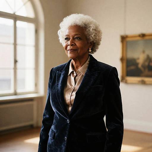 Vintage Sunlit Portrait: Elderly Black Woman