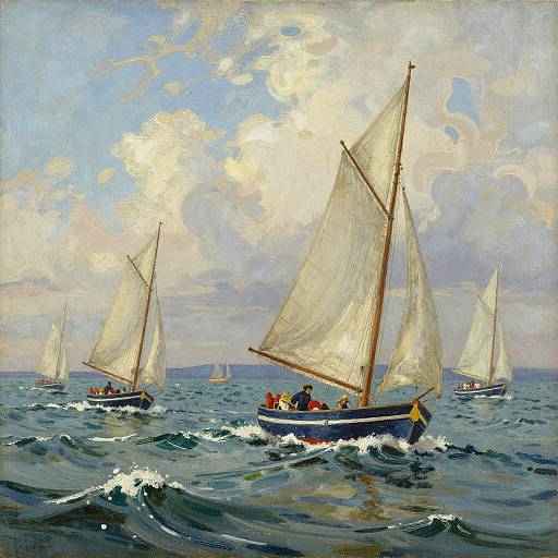 Winslow Homer Style Marine Scene