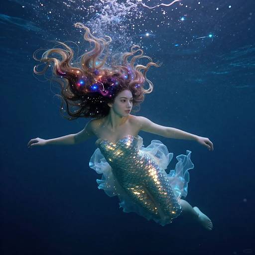 Celestial Nymph Amidst Cosmic Nebulae