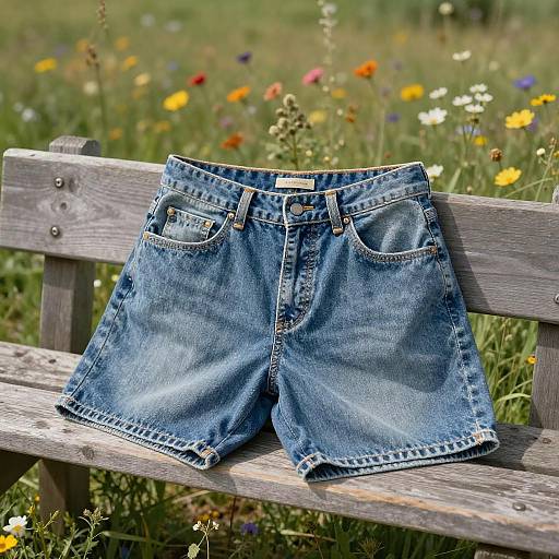 Vintage Denim Shorts in Wild Meadow