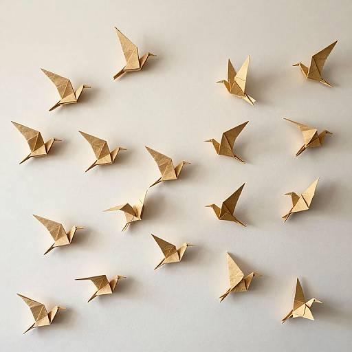 Origami Birds in Synchronized Flight