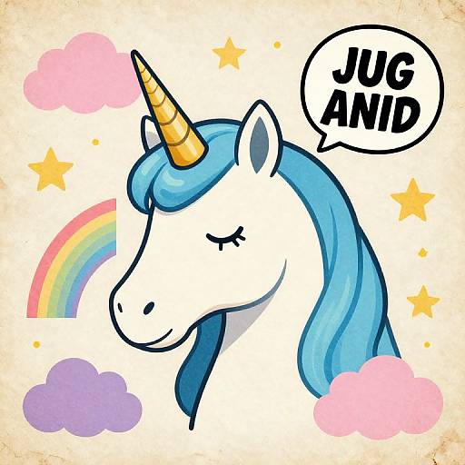 Vintage Japanese-Style Unicorn Comic