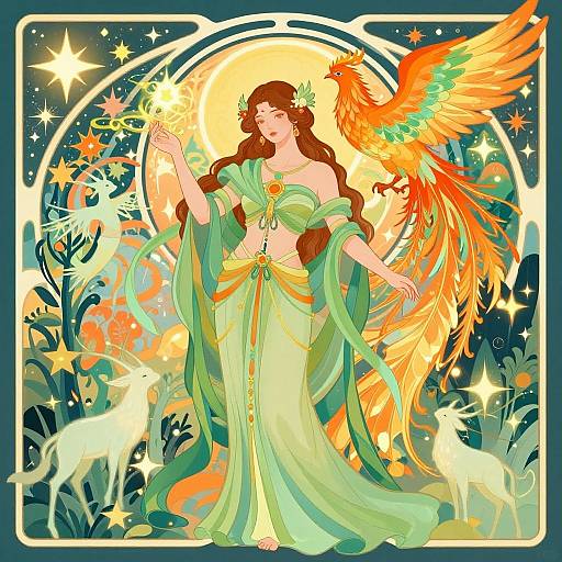 Art Nouveau Female Oracle Illustration