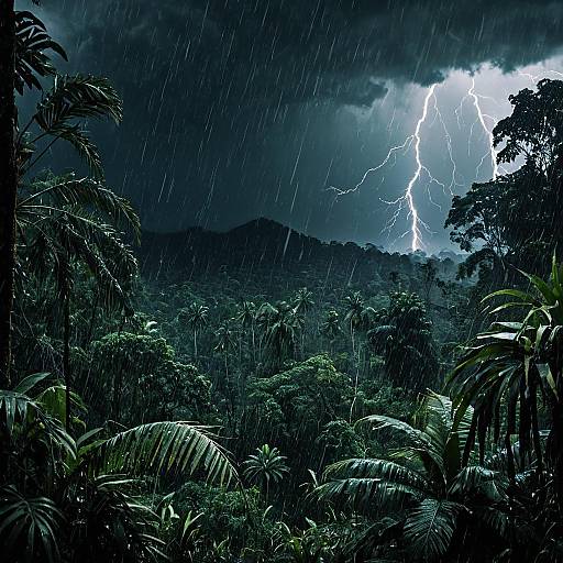 Dramatic Stormy Jungle Scene in Detail