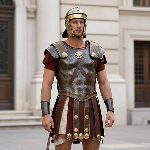 Roman Soldier in Ancient Costume