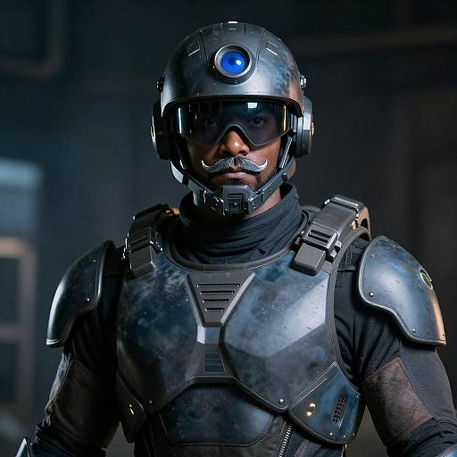 Photorealistic Futuristic Soldier with Glowing Eye