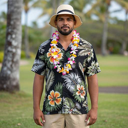 Tacky Hawaiian Tourist Male Portrait