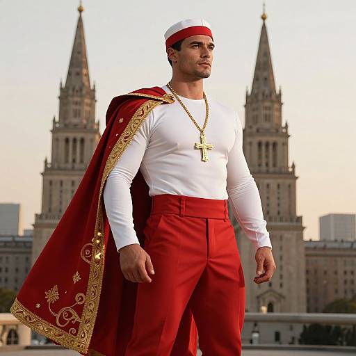 Majestic Man in Elegant Historical Attire