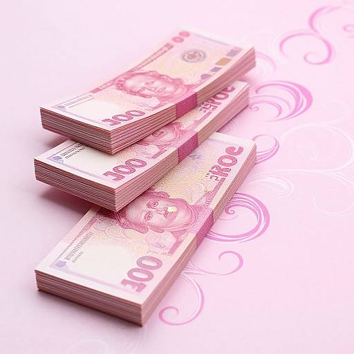 Pink Money Wallpaper with Neon Glow