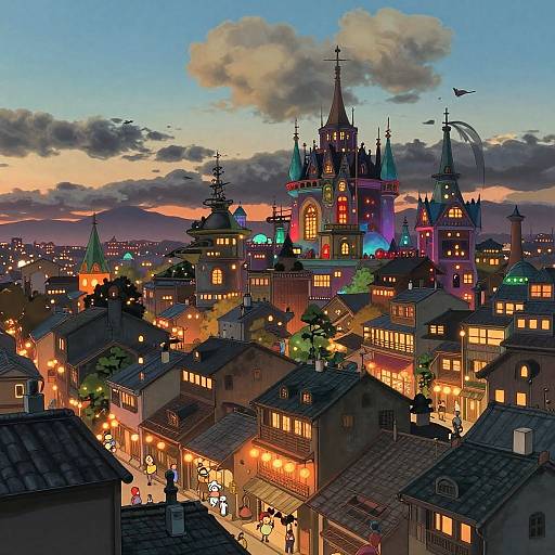 Studio Ghibli Cityscape AI Filter
