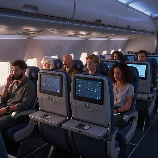 Traveling Together: Airplane Cabin Scene