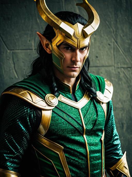 Man in Loki Costume Cosplay Portrait