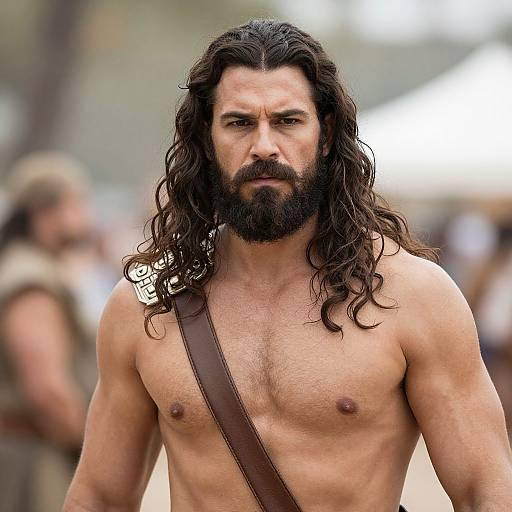 Realistic Muscular Man as Poseidon