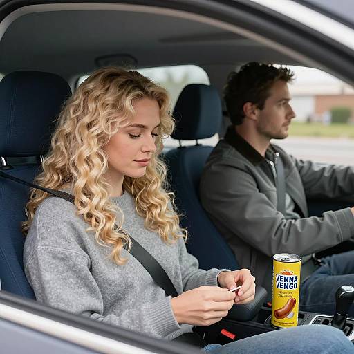 Casual Car Interior with Two Passengers