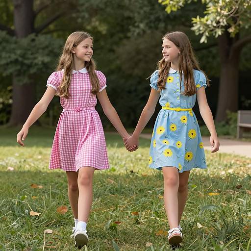 Teenage Girls Enjoying a Sunny Day