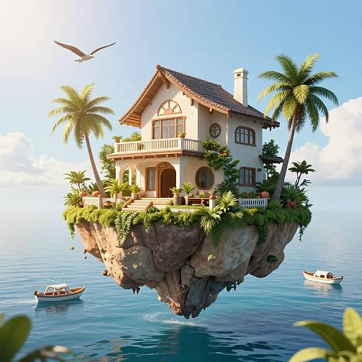 Whimsical Floating Villa on Island