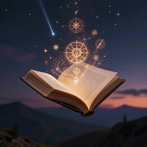 Arcane Book Hovering in Twilight