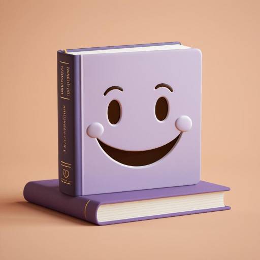 3D Lavender Book Emoji with Smiling Face