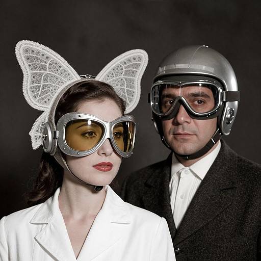 Vintage Futuristic Couple Portrait