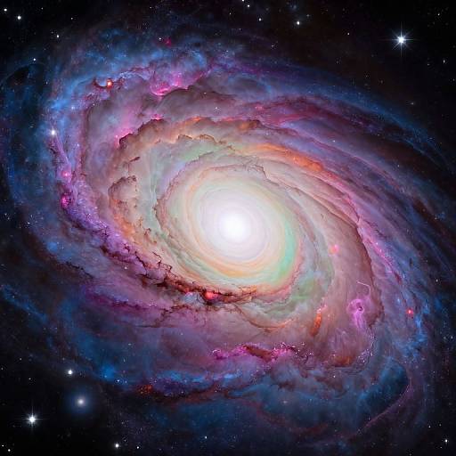 Abstract Cosmic Scene with Galaxies