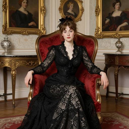 Elegant Woman in Vintage Interior