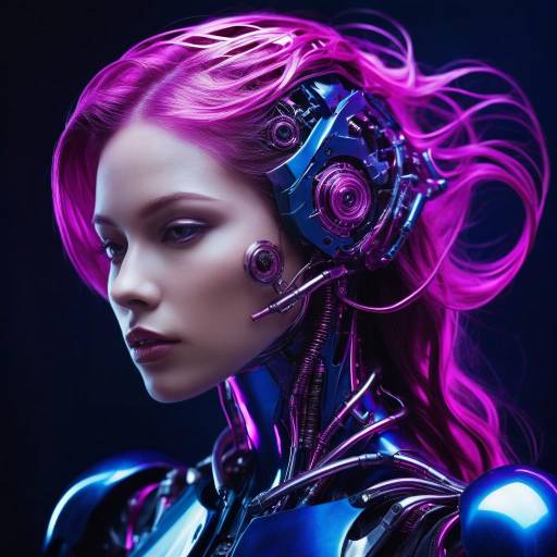 Futuristic Cyborg with Chiaroscuro Elegance Futuristic Cyborg with Chiaroscuro Elegance